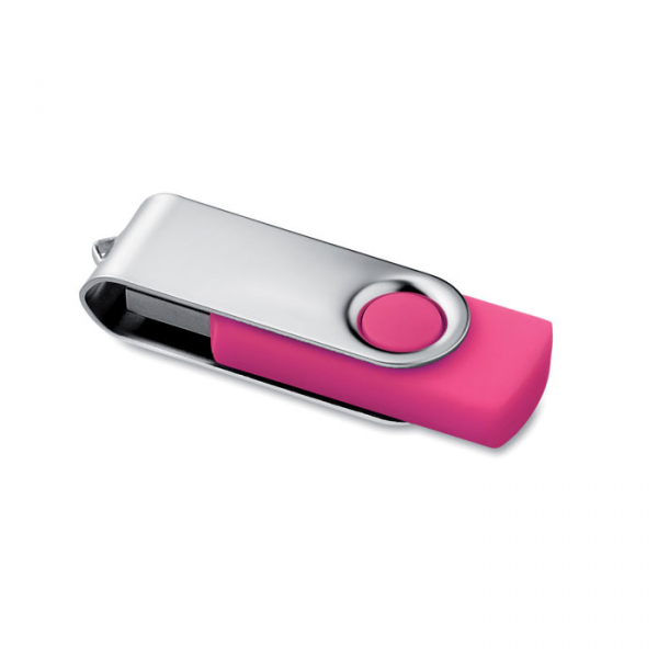 Pendrive obrotowy srebrno różowy